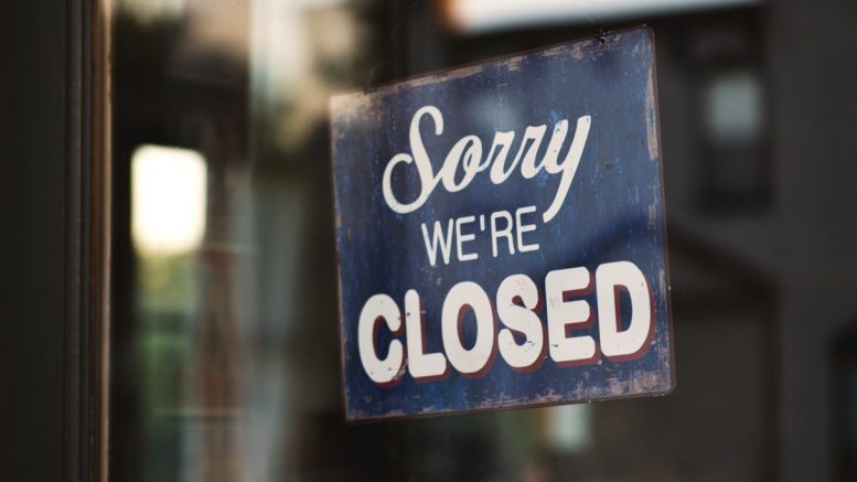business closed sign