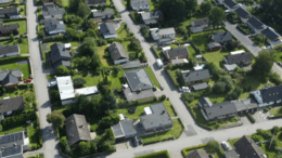 Skyview of a residential community.