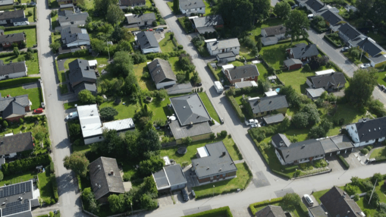 Skyview of a residential community.